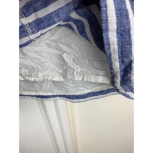 Beachlunchlounge Women's XS Blue White Striped Linen Blend Shift Dress - Picture 4 of 8